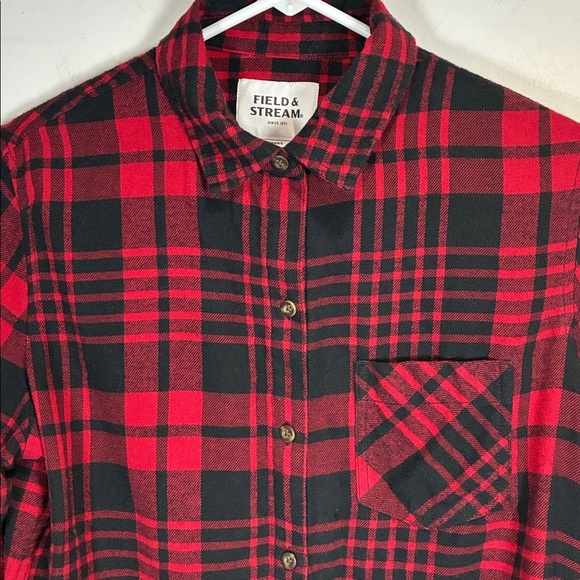 Field & Stream Men’s Red Black Buffalo Plaid Flannel Button Down Shirt Size M - Picture 4 of 7